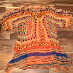 Hale Bob Cabana Orange Silk Dress